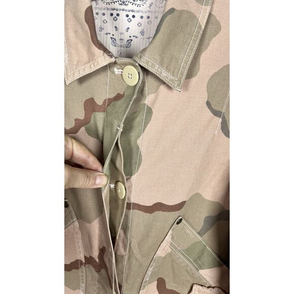 Anthropologie Lida Utility Pink Distressed Camo Canvas Jacket Size Small - Picture 7 of 13